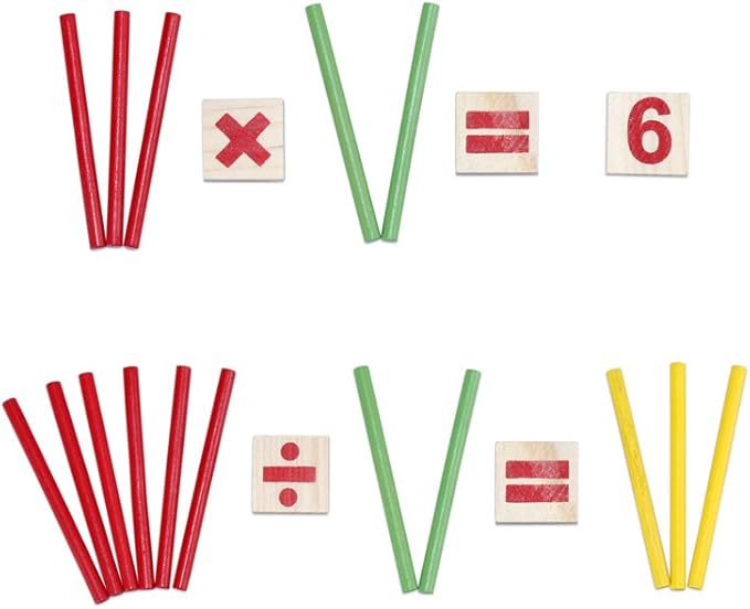 Alytimes Counting Stick Calculation Math Educational Toy, Wooden Number Cards and Counting Rods Box
