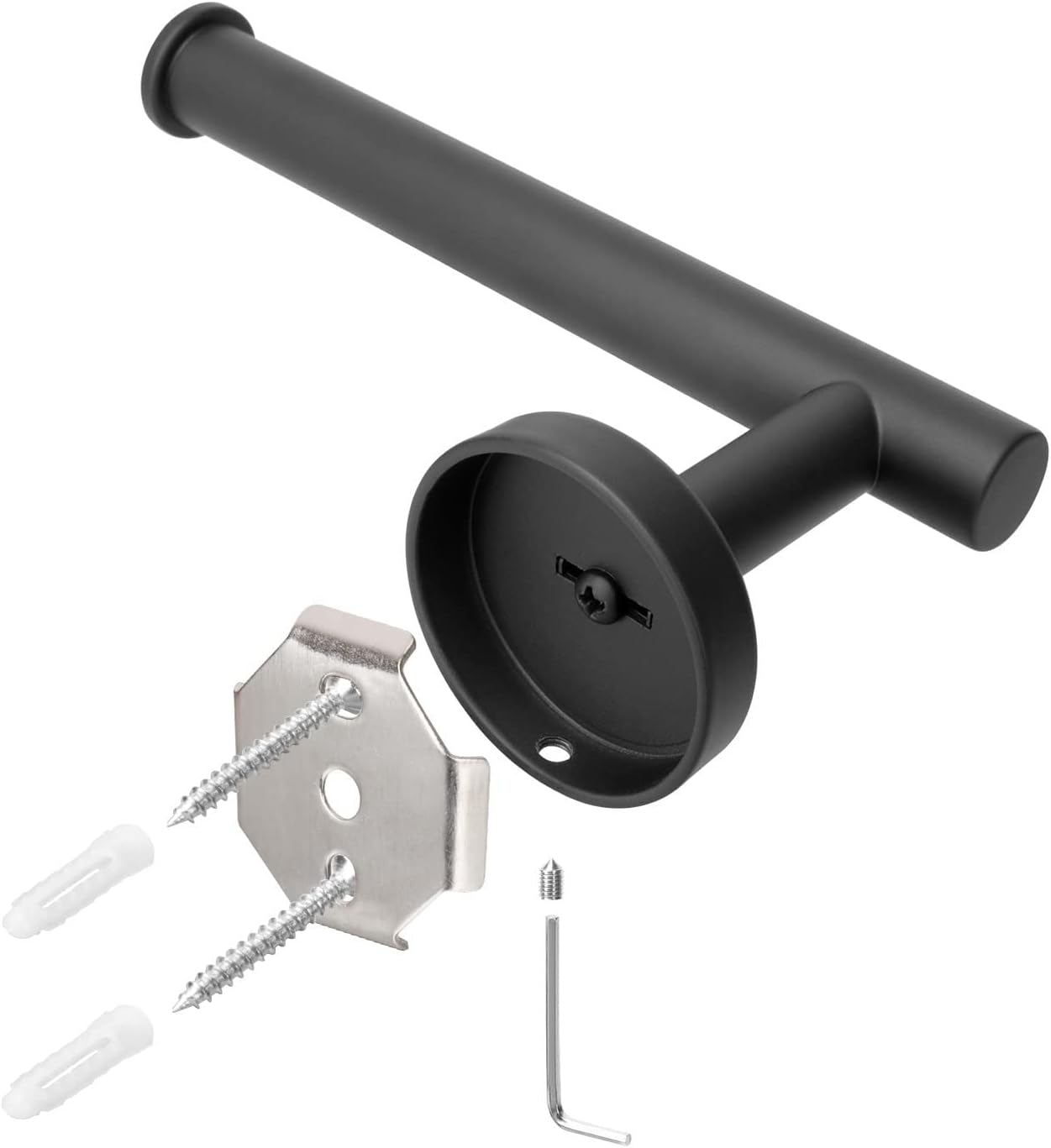 NearMoon Bathroom Toilet Paper Holder, Premium SUS304 Stainless Steel Rustproof Wall Mounted Toilet Roll Holder for Bathroom, Kitchen (3 Pack, Matte Black)