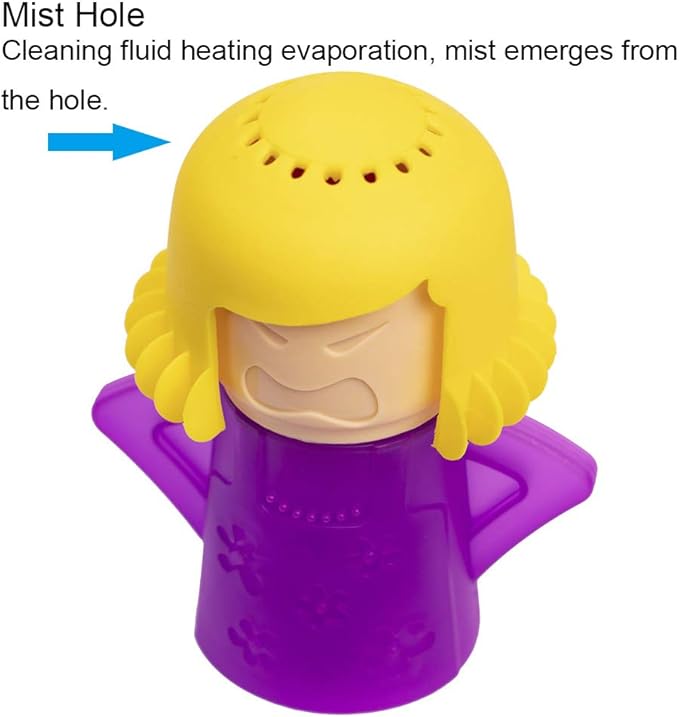 Angry Mom Microwave Cleaner, Mad Mama Microwave Steam Cleaner, Just Add Vinegar and Water, Easily Cleans the Crud in Minutes (Purple)