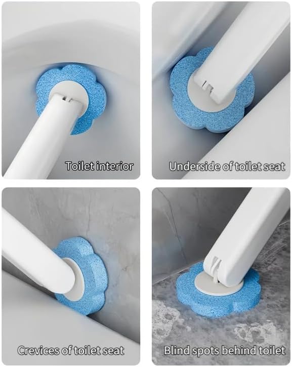 Disposable Toilet Brush,Toilet Bowl Cleaner,Toilet Cleaning Supplies,Toilet Bowl Brush,Automatic lid-Opening and Closing Toilet Brush with Holder, 48 Refills for Cleaning and Bathroom Maintenance