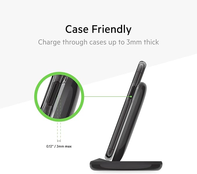 Belkin Quick Charge Wireless Charging Stand - 15W Qi-Certified Charger Stand for iPhone, Galaxy, Pixel & More, Charge While Listening to Music, Video Streaming, & Video Calling - Black 2-Pack (No PSU)