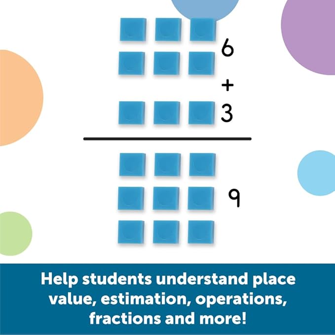 Learning Resources Base Ten Blocks Smart Pack - 121 Pieces, Ages 6+, Grades 1+, Math First Grade Games, School Supplies