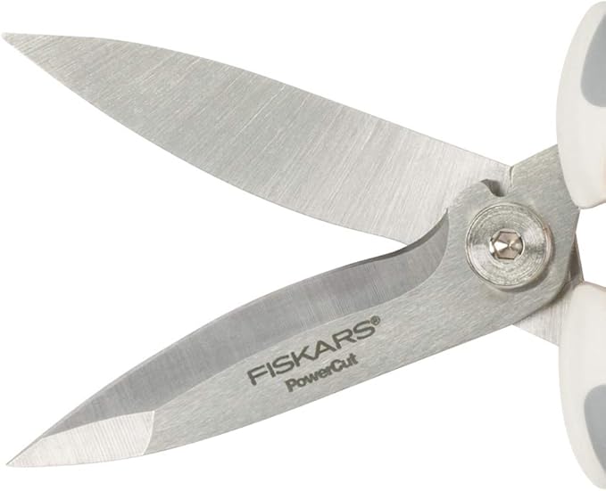 Fiskars Crafts Easy Action PowerCut Snips, 8, White/Gray