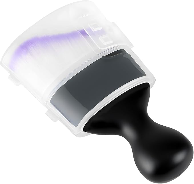 Car Detailing Brush, Soft Bristle Cleaning Brush, Scratch-Free Auto Duster Tool for Dashboard, Air Vents, Leather & Interior Cleaning (Black&Purple with Cap)