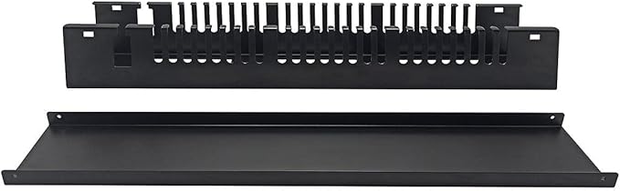 Monoprice 2U Metal Rackmount Cable Management Panel - 1.58 Feet - Black, Protects Cables, Promotes Good Airflow, Easy Grouping of Cables, Cable Organization