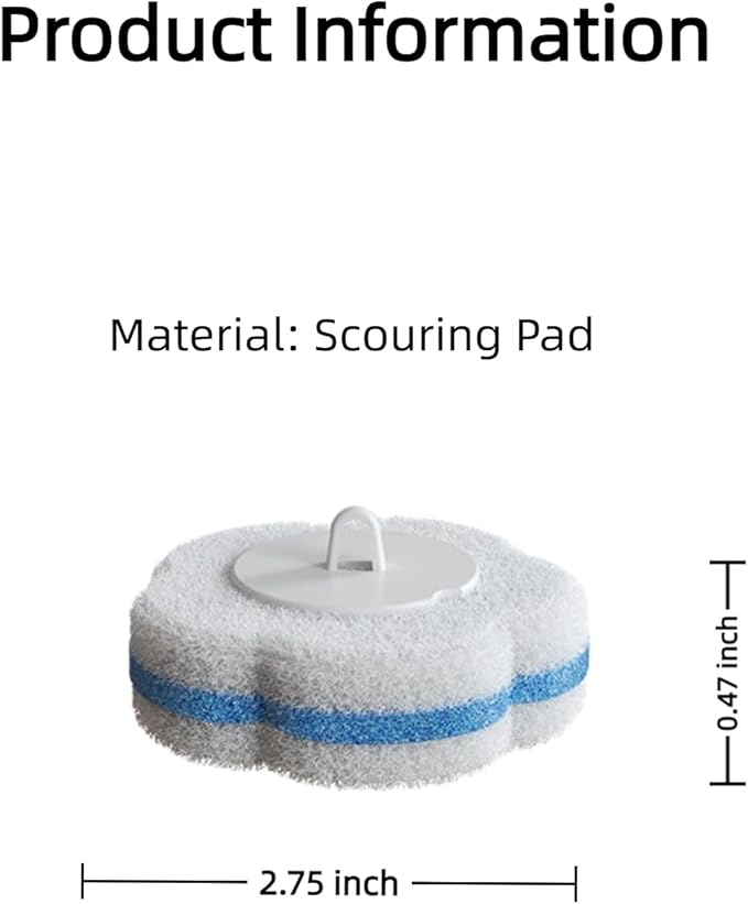 48 Count Disposable Toilet Brush Refill Pads, Disposable Toilet Bowl Wand Refills, Toilet Cleaning Refills, Toilet Scrubber Refills, Brush Head Replacement