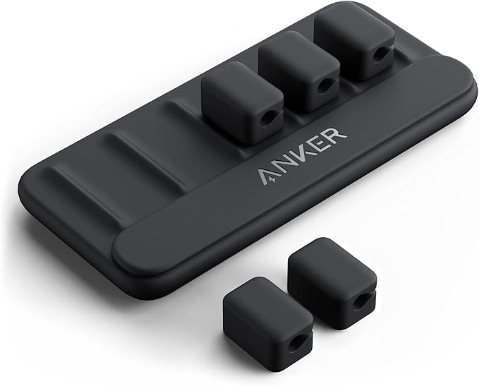 Anker Multipurpose Cord Keeper - 5 Clips for Lightning, USB C, Micro Cables & Other Wires - Sticks to Wood, Marble, Metal, Glass (Black)