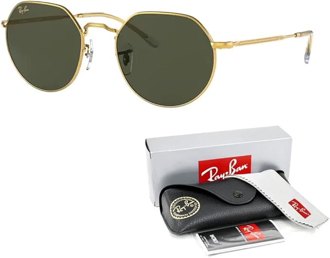 Ray-Ban Jack RB3565 Rounded Hexagonal Sunglasses for Men for Women +BUNDLE with ACCESSORY EYEWEAR KIT