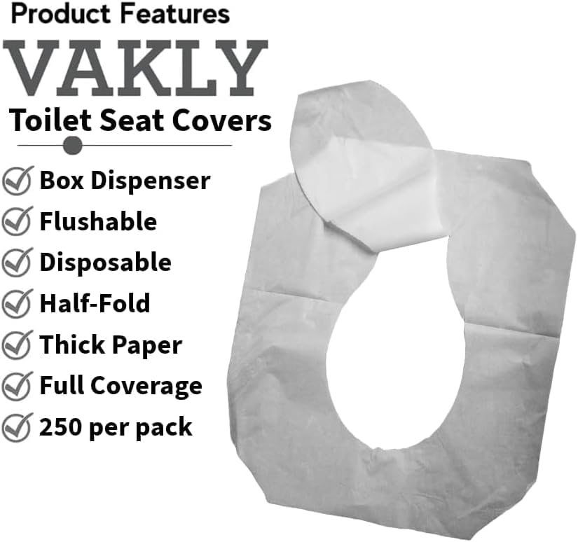 Paper Toilet Seat Covers - Thick Flushable Half-Fold Paper Disposable Toilet Seat Dispensers Cover Liners for Travel & Public Restroom Toilet Bowls (5000)