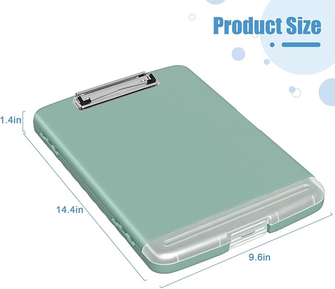 Hongri Clipboard with Storage with Pen Holder, Folder Nursing Clip Board 8.5 x 11 Foilo-Side Opening, High Capacity, Light Weight for Teachers, Classroom. Size 14 x 9.6 x 1.2 in(Green)