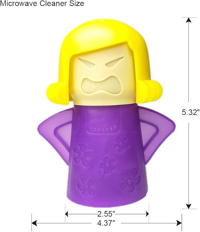 Angry Mom Microwave Cleaner, Mad Mama Microwave Steam Cleaner, Just Add Vinegar and Water, Easily Cleans the Crud in Minutes (Purple)