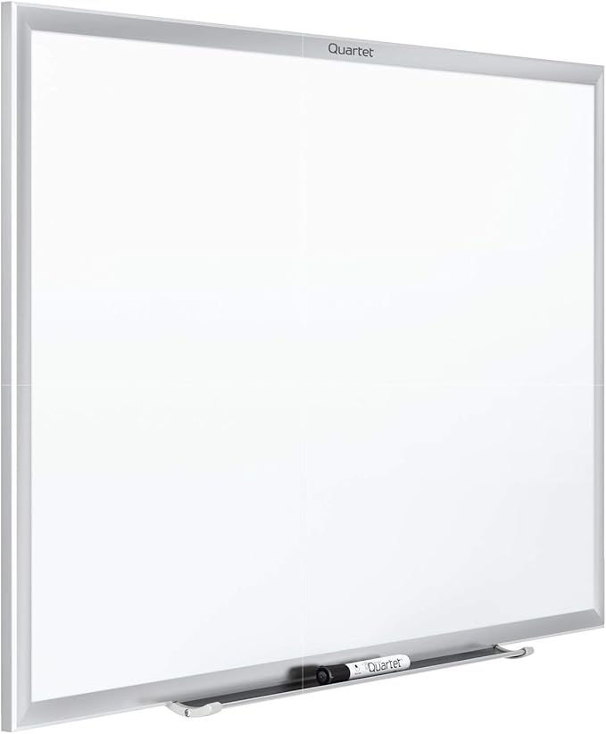 Quartet Magnetic Dry Erase White Board, 2' x 1-1/2 Whiteboard, Nano-Clean Surface Resists Ink Stains, Silver Aluminum Frame (SM531)