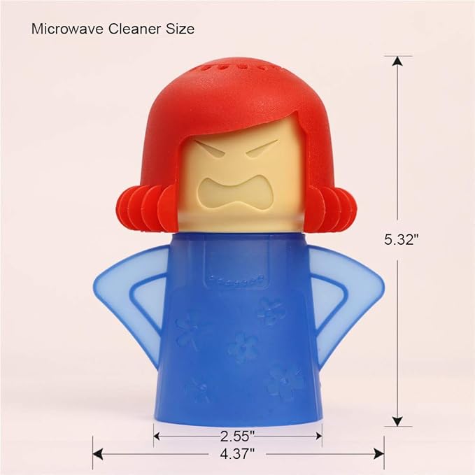 Asltw Angry Mama Microwave Oven Cleaner, Fast Action Steam Kitchen Gadget, Just Add Vinegar and Water (Blue)
