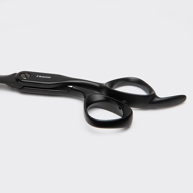 Fromm Professional Dare 5.75" Precision Slide & Point Hair Cutting Shears in Matte Black Japanese Steel Scissors with Semi-Convex Blade for Expert Salon Stylists