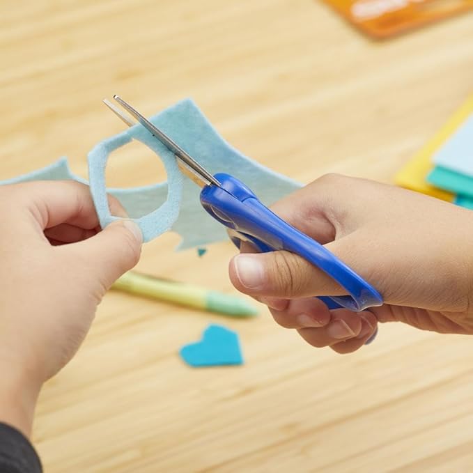 Fiskars 5" Pointed-Tip Scissors for Kids Ages 4-7 - Scissors for School or Crafting - Back to School Supplies - Blue