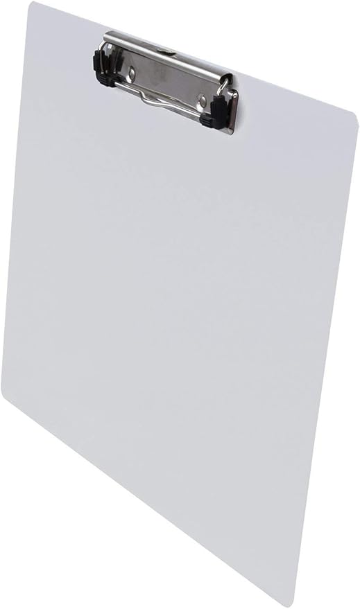Officemate Aluminum Coated Plastic Clipboard, Landscape Size, 11 x 8.5, Low Profile Clip, Silver (83028)