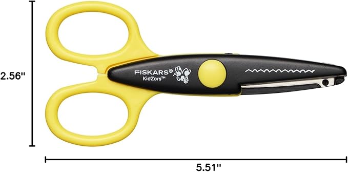 Fiskars Children's Decor Scissors, 6 Pieces, Incl. Storage Bag, Length: 13 cm, for Right- and Left-Handed Users, from 4 Years, Stainless Steel Blade/Plastic Handles, Multi-Coloured, Kidzors, 1003730
