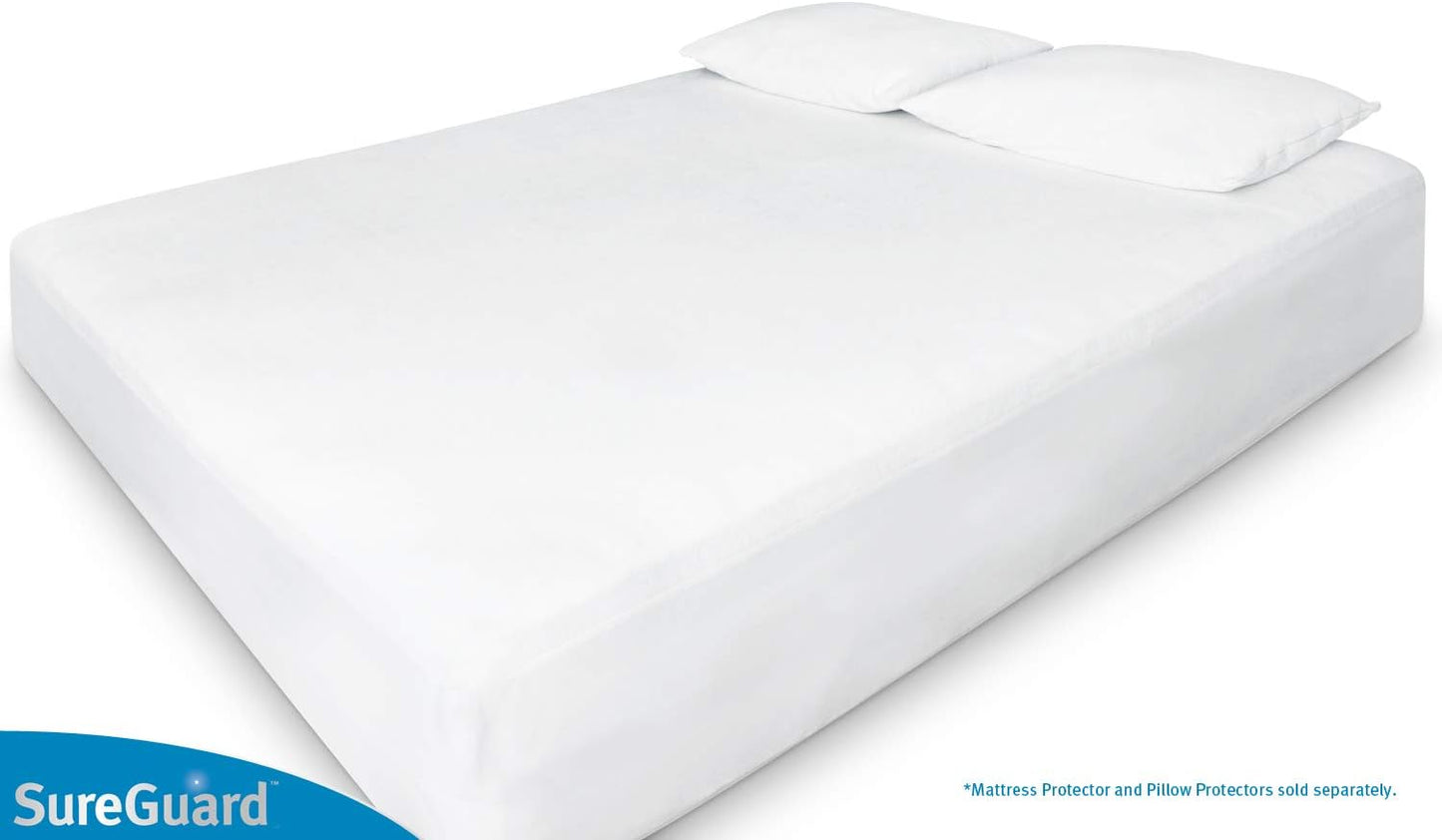 SureGuard California King Mattress Protector - 100% Waterproof, Hypoallergenic - Premium Fitted Cotton Cover - Smooth
