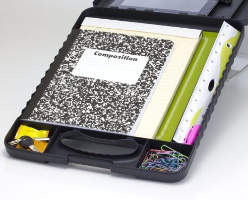 Officemate Deluxe Letter/A4 Size Tablet Clipboard Case with LED Light, Charcoal (83316)