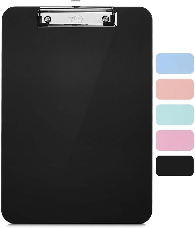 Mr. Pen- Plastic Clipboard, Letter Size, Black, Clipboard Plastic, Low-Profile Metal Clip with Retractable Hanging Hole