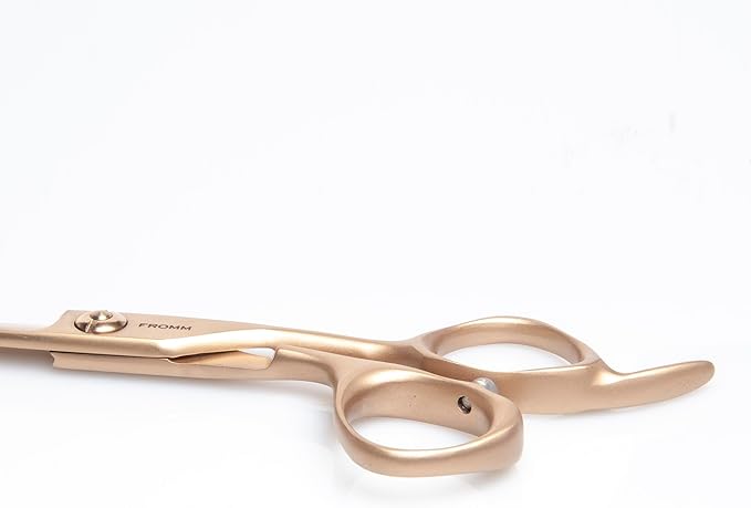 Fromm Professional Defy 5.75" 1-Piece Precision Slide & Point Hair Cutting Shears in Matte Gold Japanese Steel Scissors with Razor Sharp Convex Blade for Expert Salon Stylists