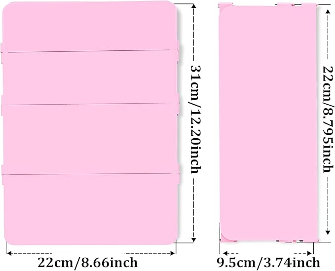 Nursing Clipboard Foldable-4 Layers Aluminum Nurse Foldable Clipboard Nursing Medical Edition Cheat Sheets, Pocket Size Pen Clip for Nurses Students School and Doctors-Pink