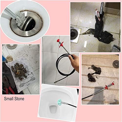 Drain Snake Drain Clog Remover Flexible Grabberable Pick Up Cleaning Tool Reacher Claw Stick, Drain Auger Grab Trash Hairs from Drain,Sink,Bathroom Tub Toilet Hose (35.4 Inch Drain Snake)