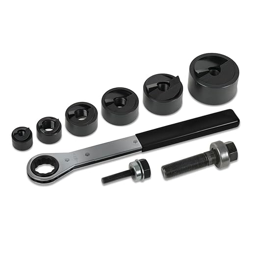 Klein Tools 53732SEN Knockout Punch Set with Wrench, Electrical Conduit Hole Cutter 1/2-inch to 2-inch