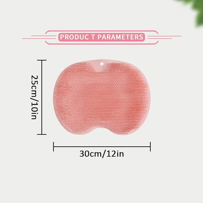 Silicone Shower Foot Scrubber Mat, Upgraded Wall Mounted Slip Suction Cups Foot Scrubber Cleaner, 2025 New Foot Back Cleaning Pad Back Washer Back Exfoliating Bath Wash Pad (Pink)