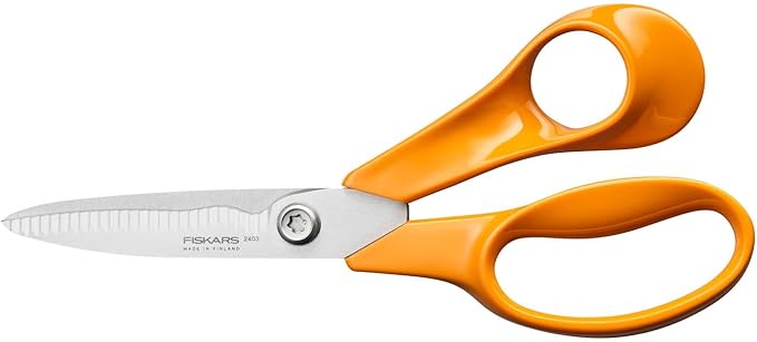 Fiskars Classic Kitchen Scissors, Serrated Blades, Right-Handed use, Total Length: 18.7 cm, Improved Torx Screw and More Ergonomic Handle, Quality Steel/Plastic, Orange, 1075051