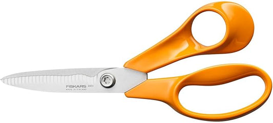 Fiskars Classic Kitchen Scissors, Serrated Blades, Right-Handed use, Total Length: 18.7 cm, Improved Torx Screw and More Ergonomic Handle, Quality Steel/Plastic, Orange, 1075051