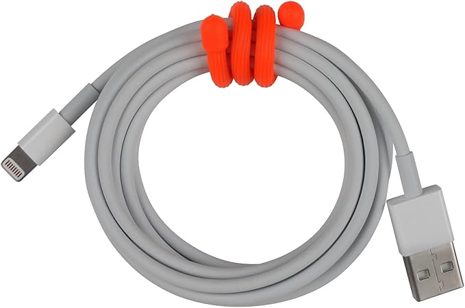 Nite Ize Gear Tie 6" Bright Orange Reusable Rubber Twisty Ties (3-Pack of 2)3