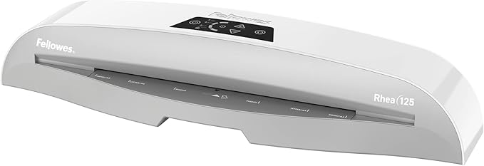 Fellowes® Rhea Laminator with Pouch Starter Kit, 12.5" Width, White/Gray
