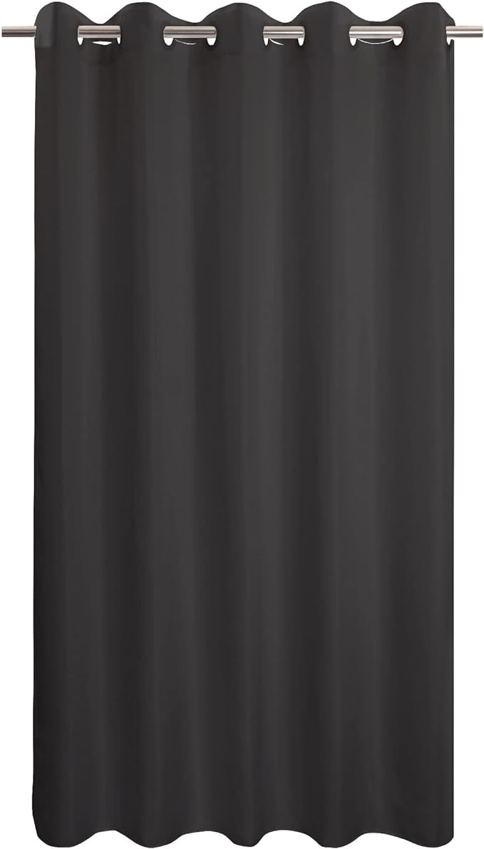 River Dream Extra Long No Hook Black Shower Curtain or Liner Soft Microfiber - 84" Length Fabric Shower Curtain Liner Set, Machine Washable & Water Repellent, Black, 71x86
