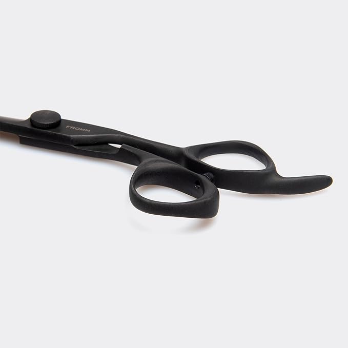 Fromm Professional Dare 5.75" 1-Piece Precision Slide & Point Hair Cutting Shears in Matte Black Japanese Steel Scissors with Semi-Convex Blade for Expert Salon Stylists
