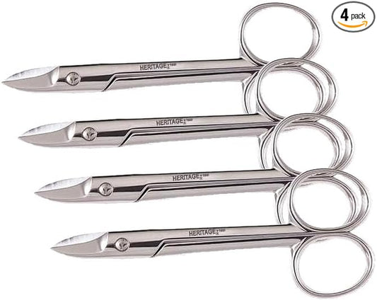 Klein Tools G102S Scissors, Wire Scissors for Cutting Filament, Ribbon, and Fine Wire, 3-1/2-Inch (Pack of 4)