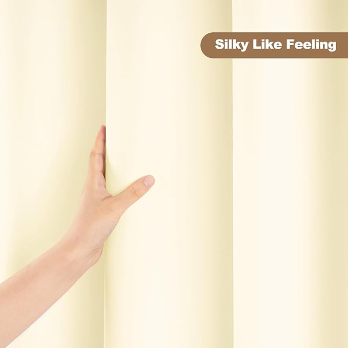 UFRIDAY Beige Shower Curtain Liner Premium PEVA 72 x72 inch,Heavy Duty Shower Curtain with 3 Weighted Magnets, Plastic Waterproof Grey Shower Curtains for Bathroom with 12 Hooks