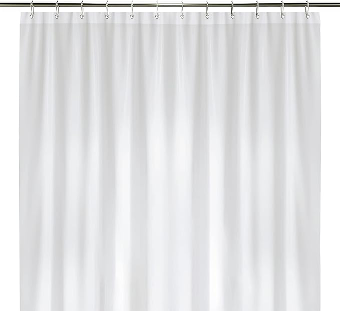 LiBa Waterproof Plastic Shower Curtain - Bathroom Shower Curtain Premium PEVA Non-Toxic with Rust Proof Grommets White 8G Heavy Duty Bathroom Accessories 72x72 - White