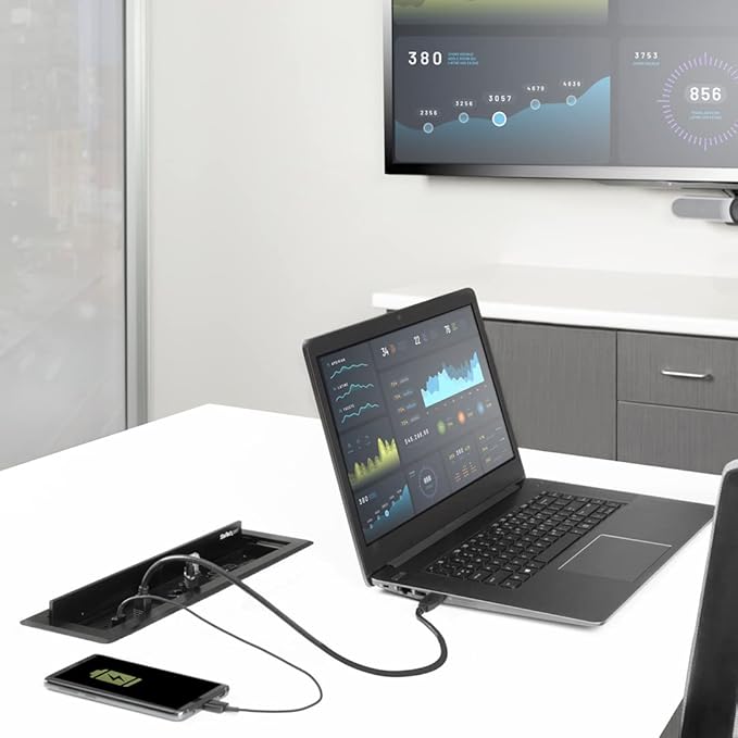 StarTech.com Dual-Module Conference Table Connectivity Box - for Adding Power/Charging/AV/Laptop Docking Modules - Cable Organizer (BOX4MODULE)