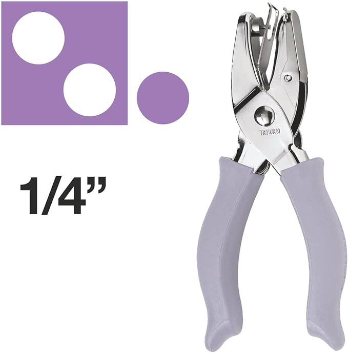 Fiskars 23527097J Circle Hand Punch, 1/4 Inch, Purple