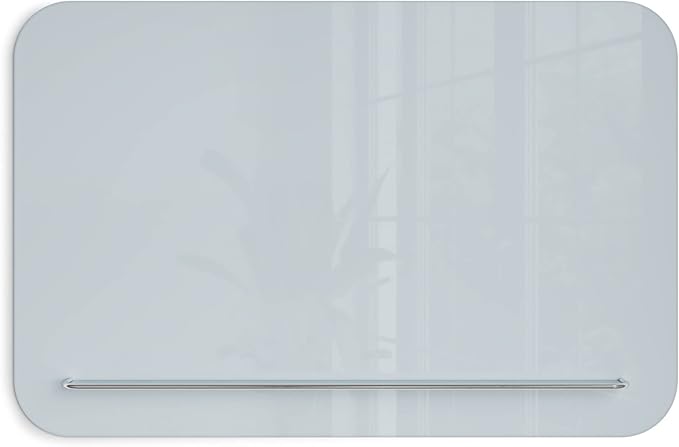 U Brands Magnetic Glass Dry-Erase Board with Floating Tray, 36" X 24", Frameless (4847U00-01)