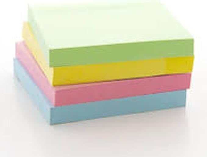 Pastel Stick-on Notes for Easy Organization- Colorful Sticky Notes in Vibrant Pastel Shades for Clear, Visible Reminders- Small 400 Sheets for Home, Office or School Use - 3×4