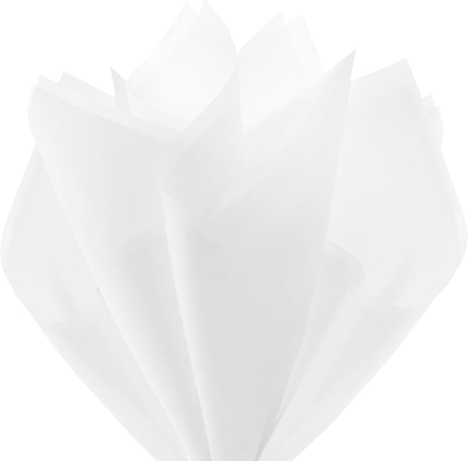 Hallmark Bulk White Tissue Paper (100 Sheets) for Birthdays, Christmas, Graduations, Gift Wrap, Crafts, DIY Paper Flowers, Tassel Garland, Gift Baskets