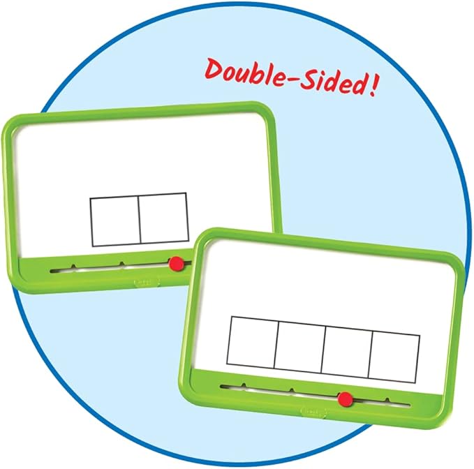 hand2mind Elkonin Boxes Magnetic Dry Erase Boards Set, Phonemic Awareness, Speech Therapy Materials, Letter Sounds for Kindergarten Phonics, Science of Reading Manipulatives (Set of 8), White