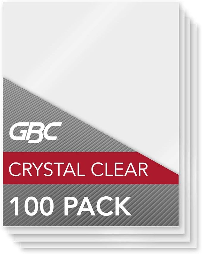 GBC Lamination Sheets, Thermal Laminating Pouches, Letter Size, 5 Mil, HeatSeal Crystal Clear, 100 Pack (3200403)