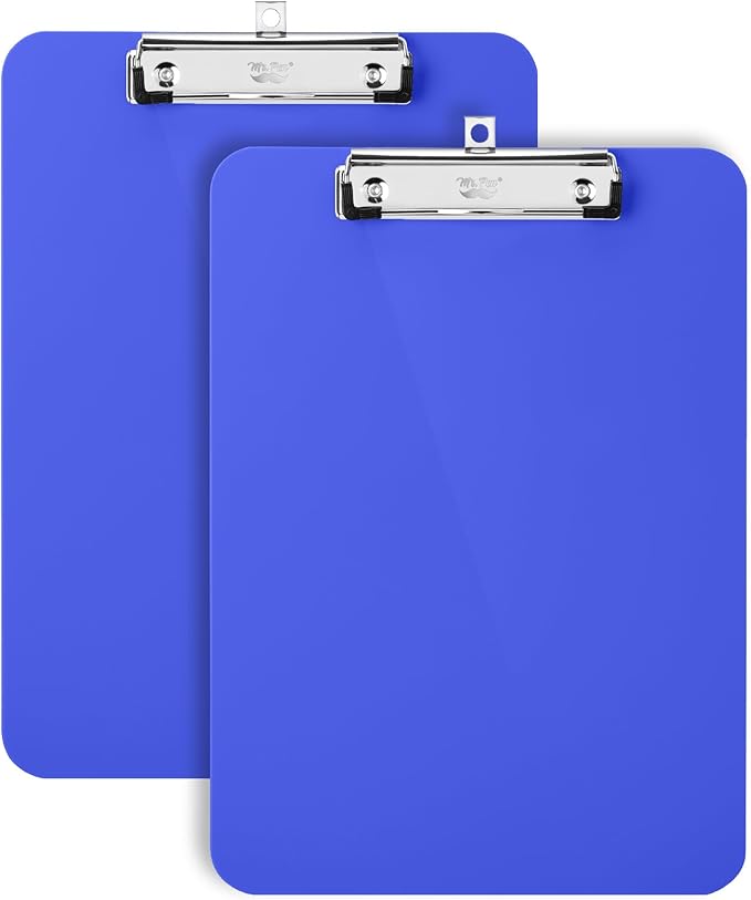 Mr. Pen- Plastic Clipboard, 12.5" x 9", 2 Pack, Surf Blue Clipboard Plastic, Low-Profile Metal Clip with Retractable Hanging Hole