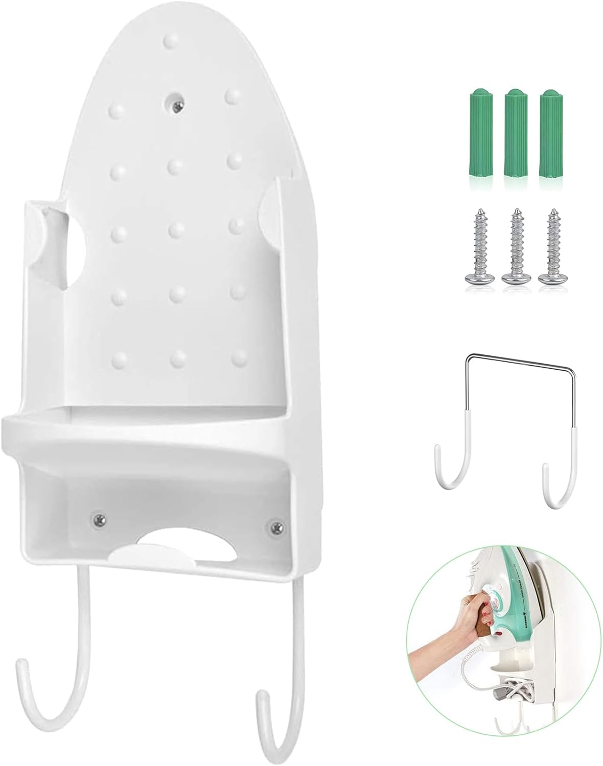 Wall Mounted Ironing Board Rack Electric Iron Holder Household Bathroom Shelf