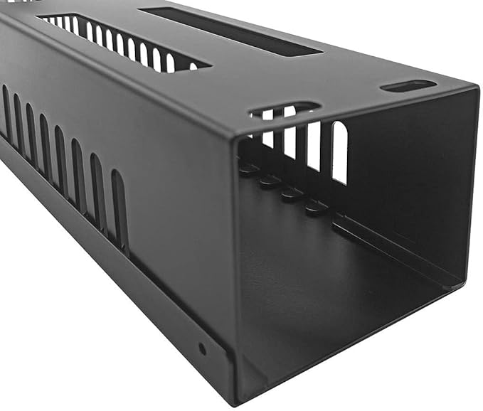 Monoprice 2U Metal Rackmount Cable Management Panel - 1.58 Feet - Black, Protects Cables, Promotes Good Airflow, Easy Grouping of Cables, Cable Organization