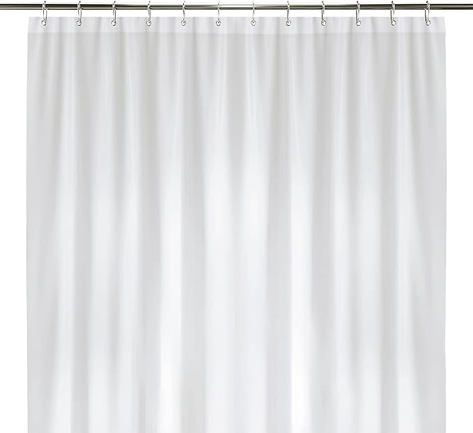 LiBa Bathroom Shower Curtain - Waterproof Plastic Shower Curtain Premium PEVA Non-Toxic with Rust Proof Grommets White 10G Heavy Duty Bathroom Accessories 72x72