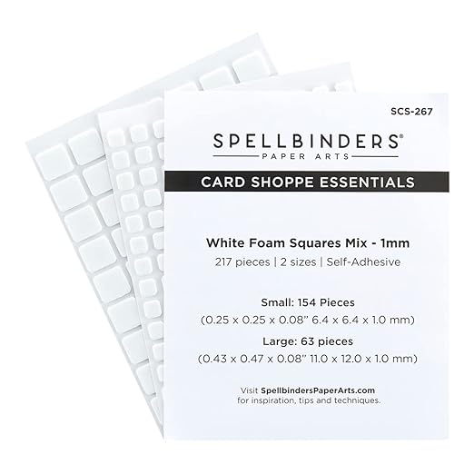 Spellbinders Card Shoppe Essentials Foam Squares Mix-White, 1mm SCS267
